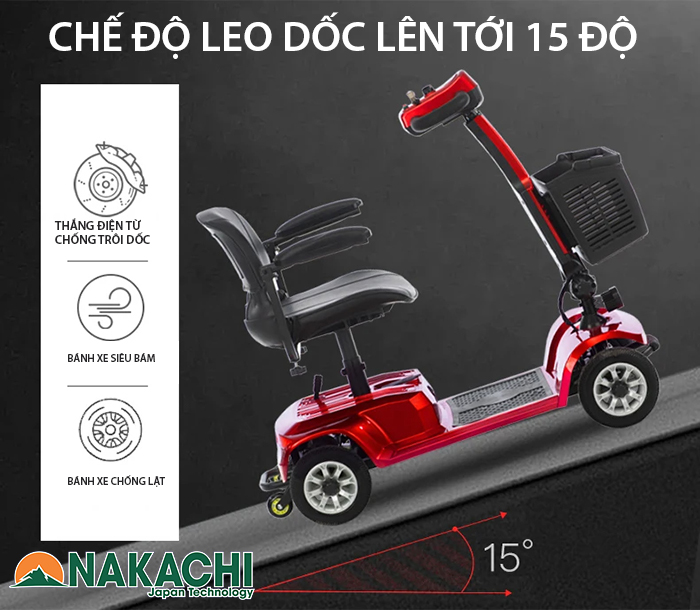  Xe Lăn Điện 4 Bánh Scooter X-02 da nang